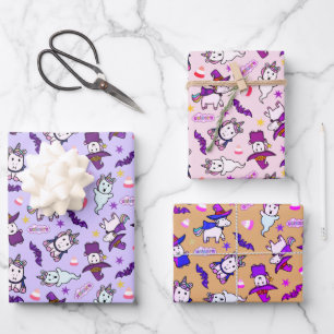 Halloween Unicorns Wrapping Paper Sheet
