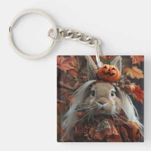 Halloween unique pumpkin bunny key ring