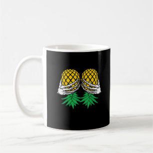 Halloween Upside Down Pineapple Swinger Skeleton H Coffee Mug