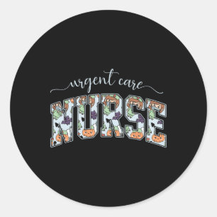 Halloween Urgent Care Nurse Retro Minor Injury Uni Classic Round Sticker