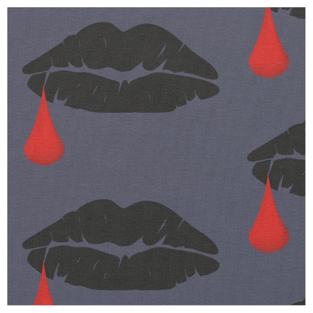 Halloween Vamp Kiss Fabric (Close Up)