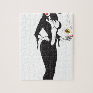 halloween vamp witch jigsaw puzzle