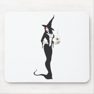 halloween vamp witch mouse pad
