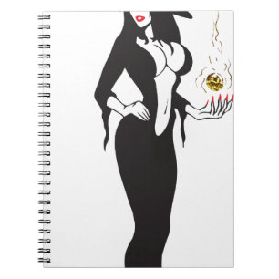 halloween vamp witch spiral notebook