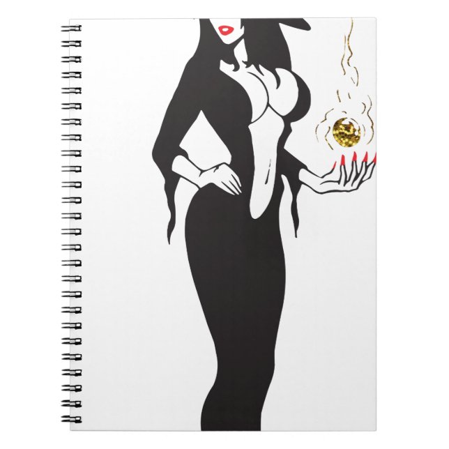 halloween vamp witch spiral notebook (Front)