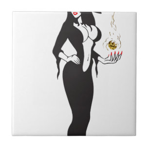 halloween vamp witch tile