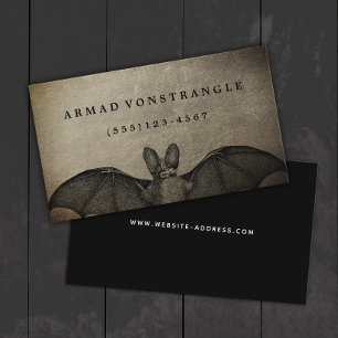 Halloween Vampire Bat Bronze Business Card