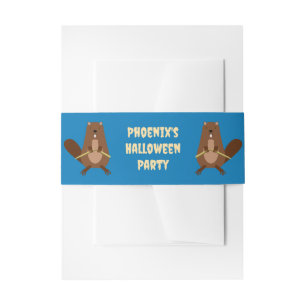Halloween Vampire Beaver Custom Invitation Belly Band
