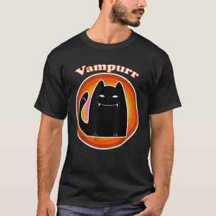 Halloween Vampire Black Kitten Dracula Vampurr Cat T-Shirt