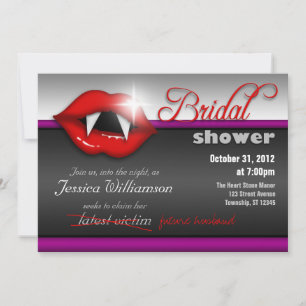 Halloween Vampire Bridal Shower Invitations