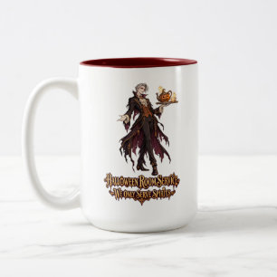 Halloween Vampire Butler Room Service Two-Tone Coffee Mug