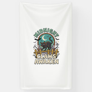 Halloween Vampire Cat Midnight Mischief Banner