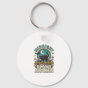Halloween Vampire Cat Midnight Mischief Key Ring