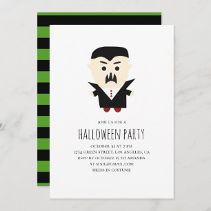 Halloween vampire costume party. Scary Dracula Invitation