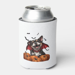 Halloween Vampire Dog with Pumpkins Classic T-Shir Can Cooler