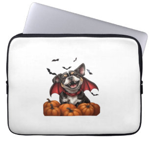 Halloween Vampire Dog with Pumpkins Classic T-Shir Laptop Sleeve