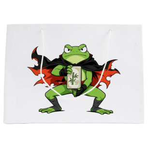 Halloween Vampire Frog Holding Fa Tile Mahjong Large Gift Bag