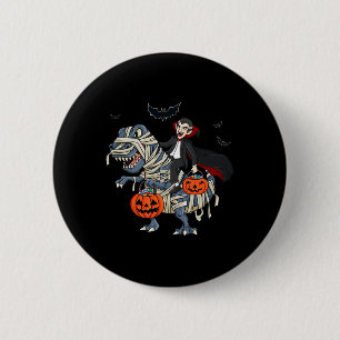 Halloween Vampire Riding T Rex Boys Girls Kids  6 Cm Round Badge