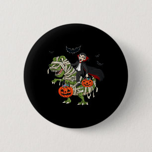 Halloween Vampire Riding T Rex Fun Boys Girls Kids 6 Cm Round Badge