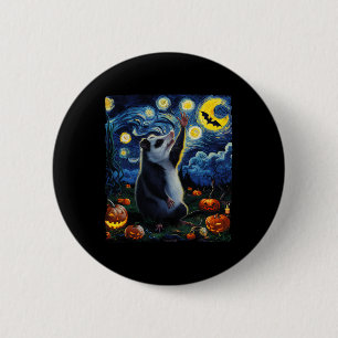 Halloween Van Gogh' Starry Night Opossum Pumpkins 6 Cm Round Badge