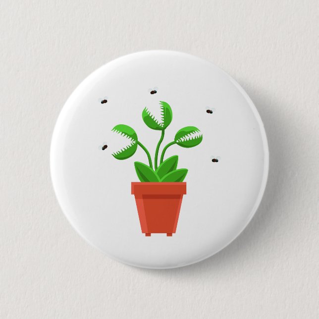 halloween venus fly trap 6 cm round badge (Front)