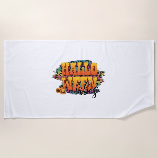 Halloween vibes   beach towel (Front)