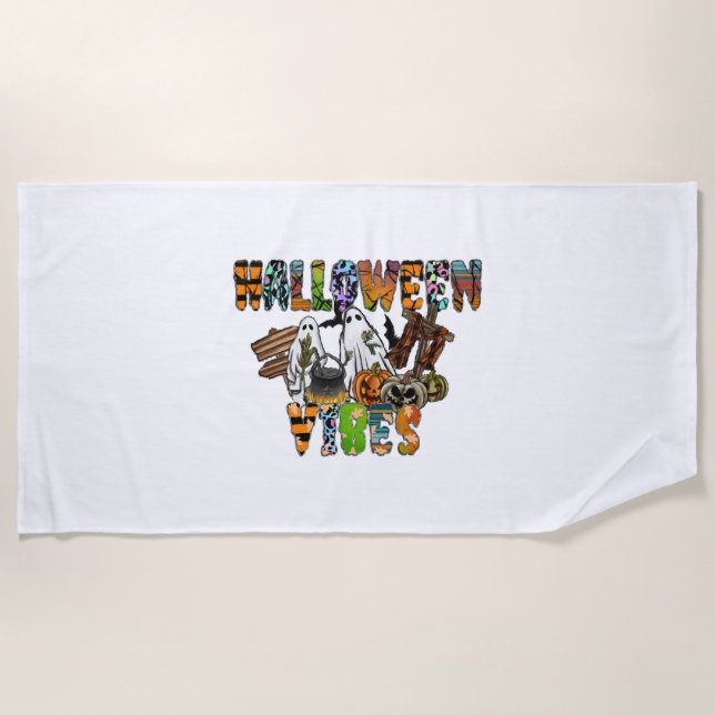 Halloween Vibes    Beach Towel (Front)