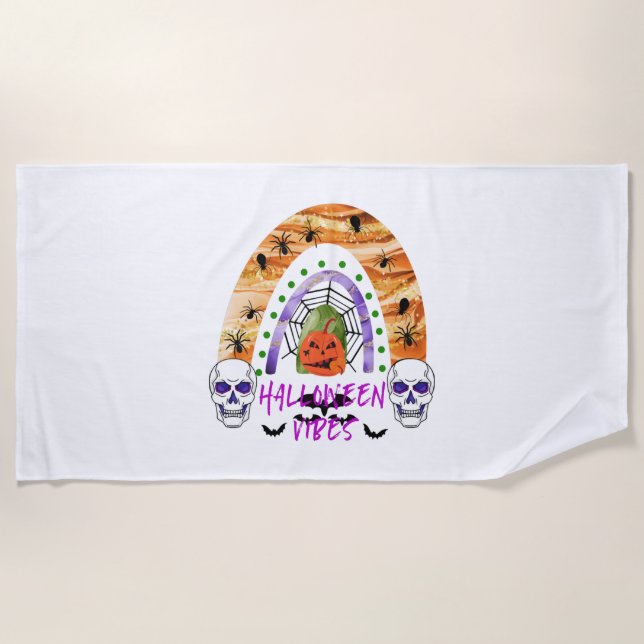 Halloween vibes             beach towel (Front)