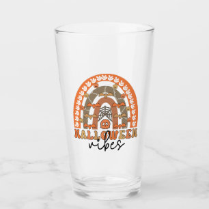 Halloween Vibes Boho Rainbow Fall Halloween Glass