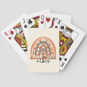 Halloween Vibes Boho Rainbow Fall Halloween Playing Cards