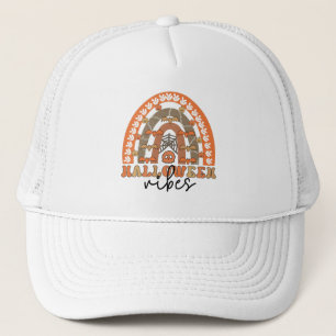 Halloween Vibes Boho Rainbow Fall Halloween Trucker Hat