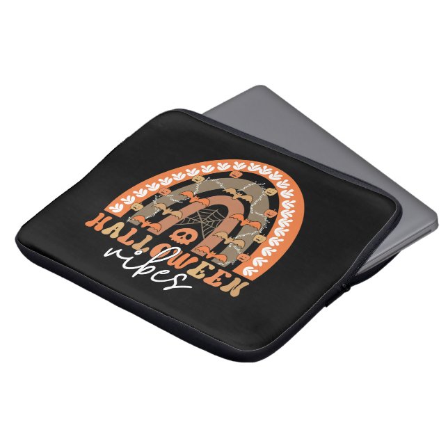 Halloween Vibes Boho Rainbow Fall Spooky Laptop Sleeve (Front Top)