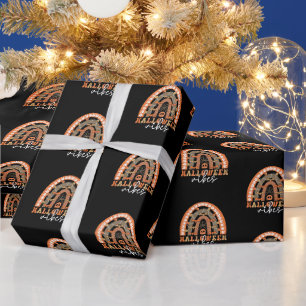 Halloween Vibes Boho Rainbow Fall Spooky Wrapping Paper