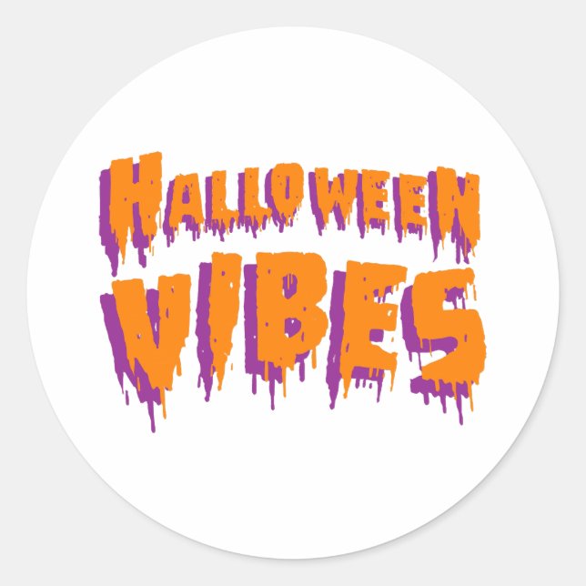 Halloween Vibes Classic Round Sticker (Front)