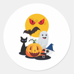 Halloween vibes              classic round sticker