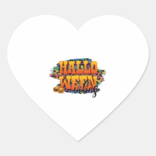 Halloween vibes heart sticker