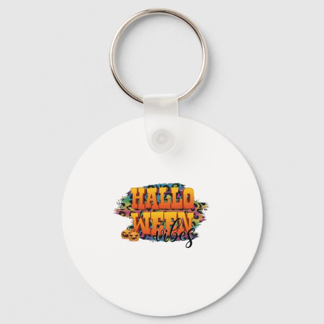 Halloween vibes   key ring (Front)