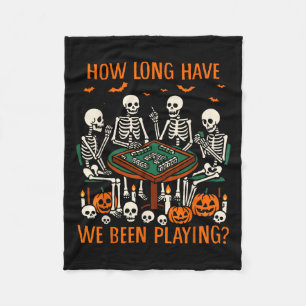 Halloween Vibes Mahjong Lover How Long Have We Bee Fleece Blanket
