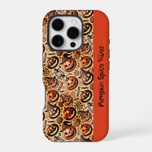 Halloween vibes orange brown stylish iPhone 16 pro case