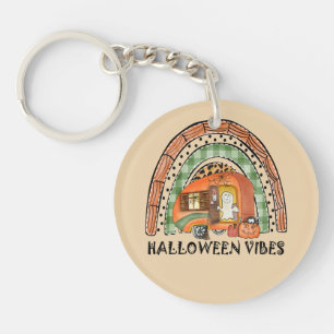 Halloween Vibes – Orange Rainbow Key Ring