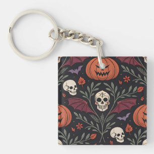 Halloween Vibes Pattern Key Ring