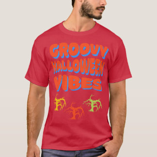 Halloween Vibes Trees Retro Colours T-Shirt