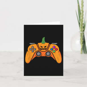 Halloween Video Game Controller With Pumpkin Face  Card