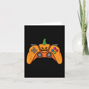 Halloween Video Game Controller With Pumpkin Face Card