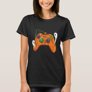 Halloween Video Game Controller With Pumpkin Face  T-Shirt