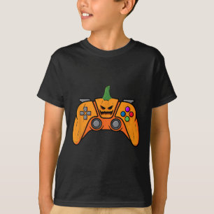 Halloween Video Game Controller With Pumpkin Face  T-Shirt