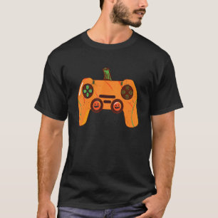 Halloween Video Game Controller With Pumpkin Face T-Shirt