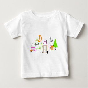 halloween village custom black orange purple baby T-Shirt