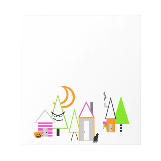 halloween village custom black orange purple notepad (Front)