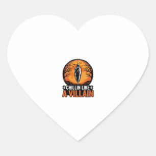 Halloween Villain Vintage Engraving Shirt Design_1 Heart Sticker